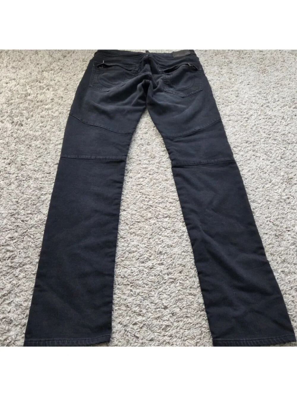 True Religion Jeans Mens 28x33 Geno Relaxed Slim Black Dark Wash Stretchy Denim